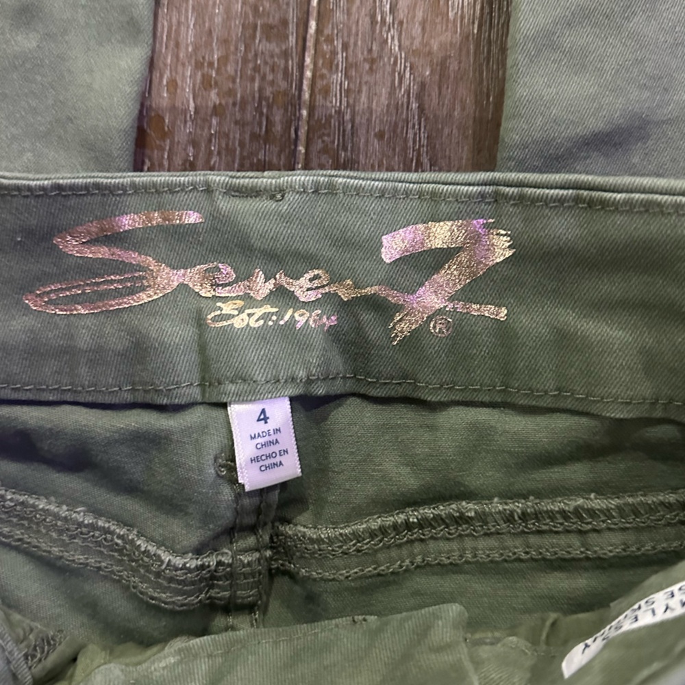 Seven7 Tummyless Olive Green Skinny Jeans - Picture 4 of 11